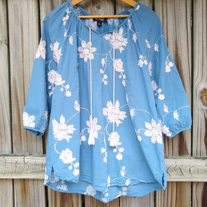 Cal Style Boho Peasant Style Tunic Blouse